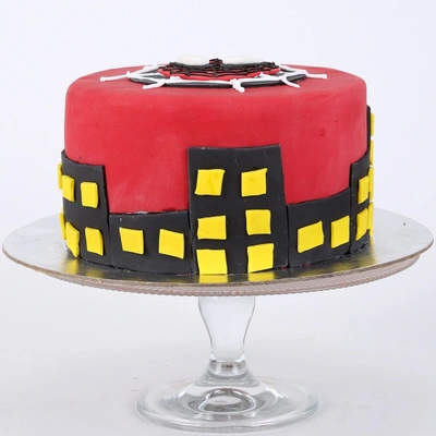 Round Fondant Spiderman Cake