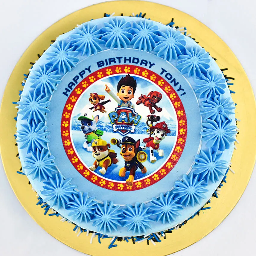 Paw Petrol Vanilla Cake For Birthday 8 Portion