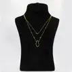 Elegant Gold Plated Double Chain Qatar Necklace in Sterling Silver