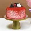 Exquisite Baby Rose Symphony with Red Velvet Cake Delight