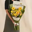 Graduation Shiny Yellow Rose Bouquet