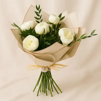 Elegant White Peonies Small Bouquet