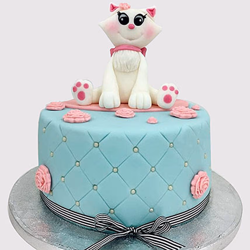 Designer Cat Fondant Butterscotch Cake