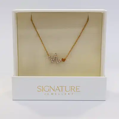 Exquisite Signature Heartbeat of Love Necklace with Crystals