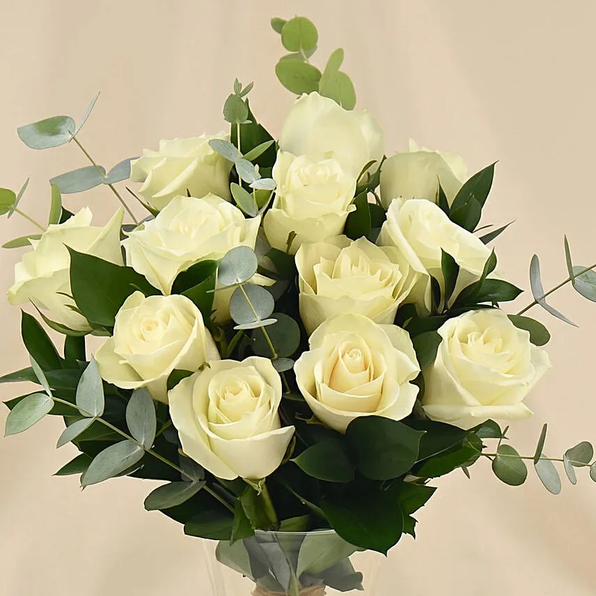Vase Of Elegant White Rose
