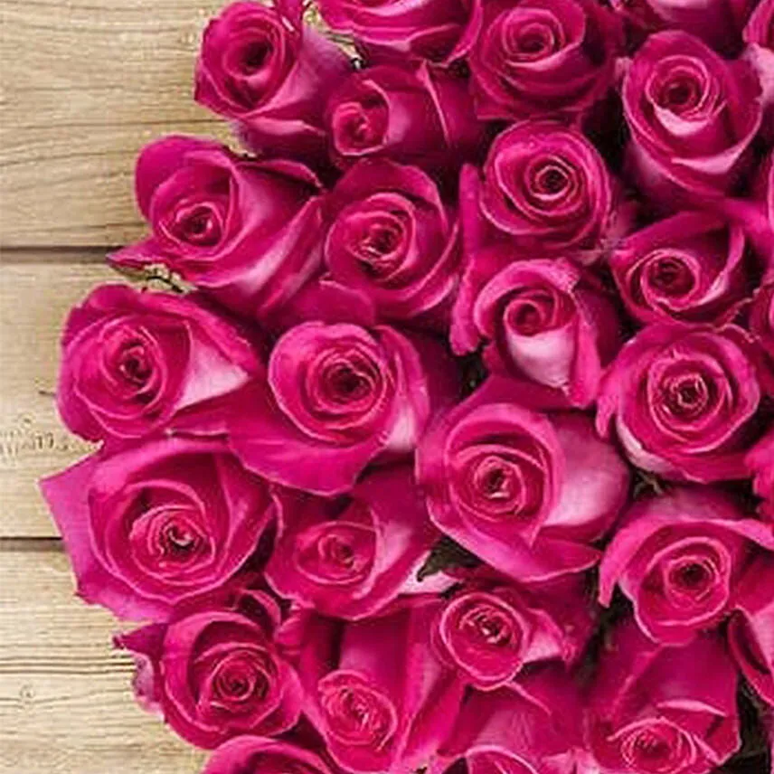 50 Hot Pink Roses