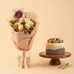 Luxurious Rose Bouquet and Cake for Dad