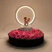 Romantic Pink Roses with LED Couple Lamp Gift Set