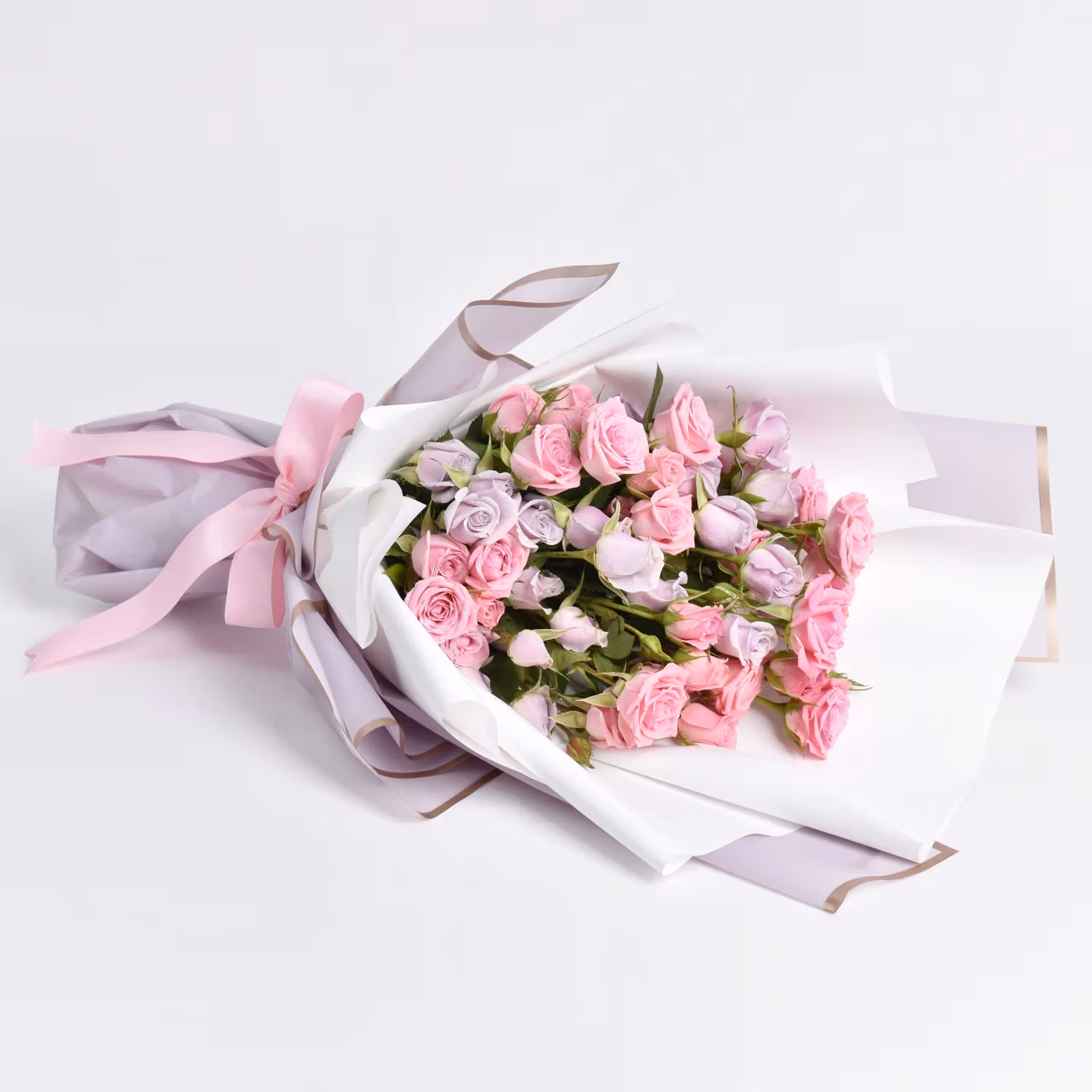 Elegant Purple and Pink Spray Rose Bouquet - Bouquet