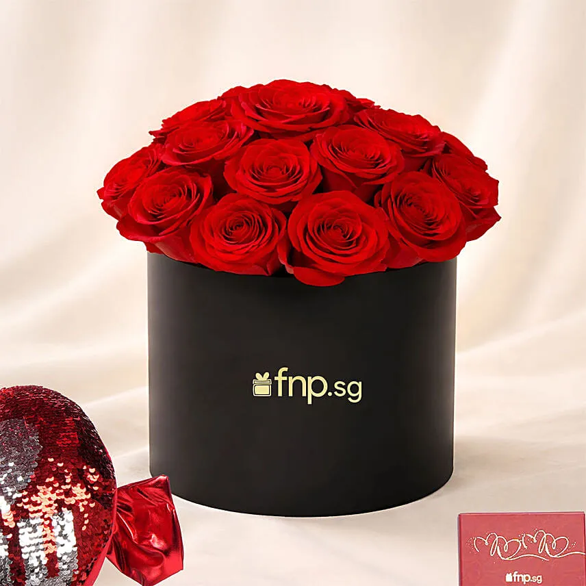 Box of Red Roses Bundle Gift for Valentine's