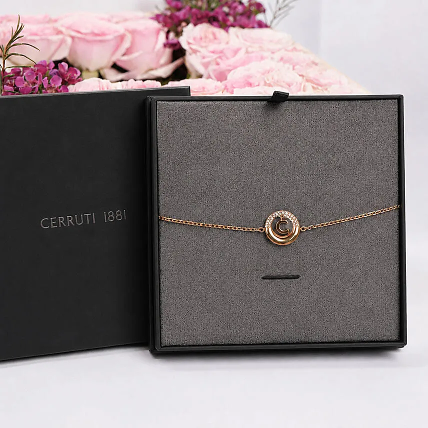 Cerruti 1881 Gold Plated valeria Bracelet GIft Tray for Her