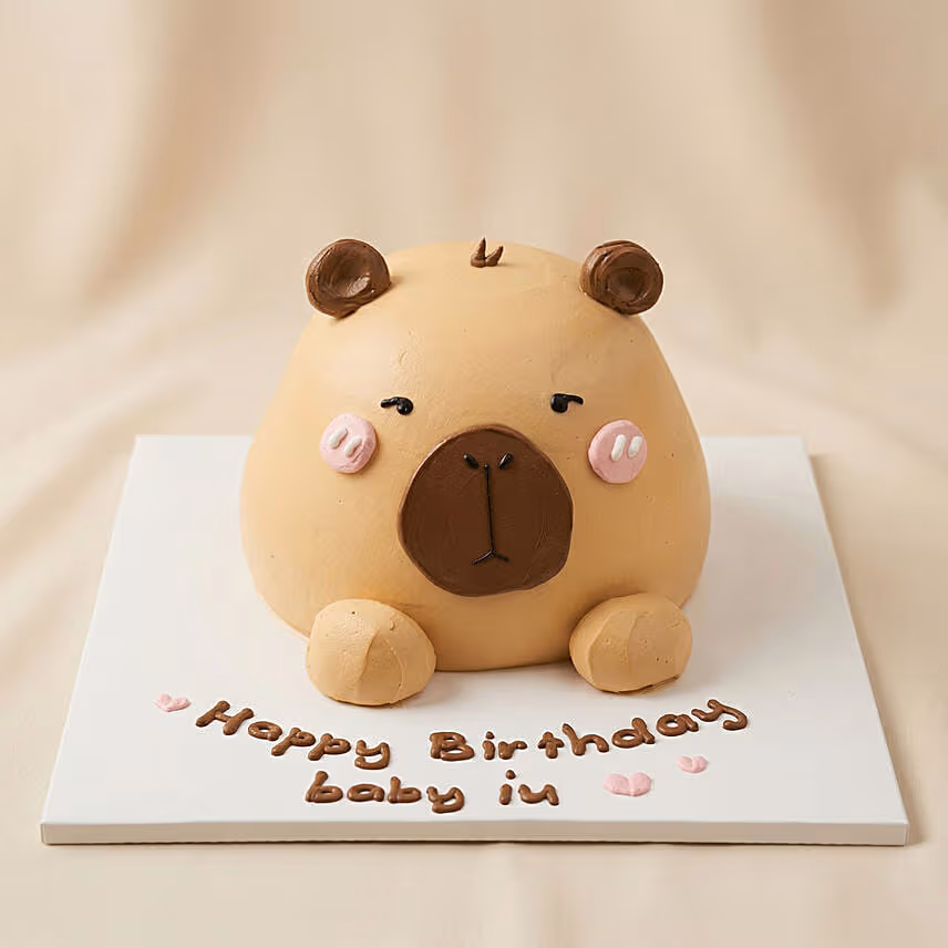 Cute Capybara Birthday Cake