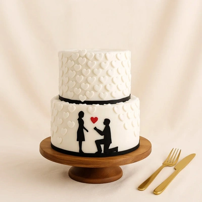 Couple In Love Two Layered Cake