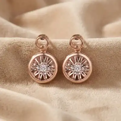 Omnia Celeste 18K Rose Gold & Diamond Signature Earrings