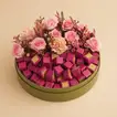 Pink Chocolates n Flower Tray