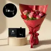 Blush Rose Bouquet & Sterling Silver Love Necklace Gift Set