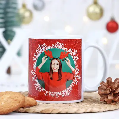 Personalized Christmas Bliss Ceramic Mug - Festive Design