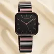 Titan Women's Purple Stackables Quartz Analog Watch with Black Square Dial and Two-Toned Stainless Steel Bracelet