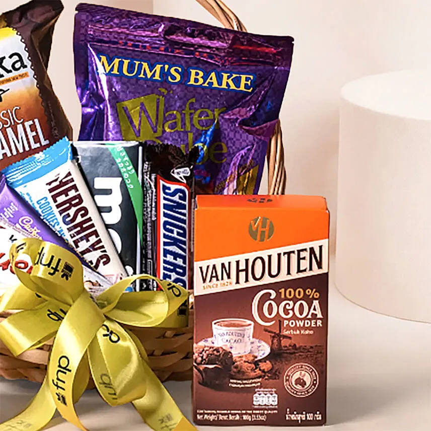 Delicious Chocolates Brown Willow Basket