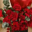 Exquisite Royal Love Rose Arrangement with Heart Balloon