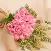 25 Pink Roses Bouquet With Eucalyptus