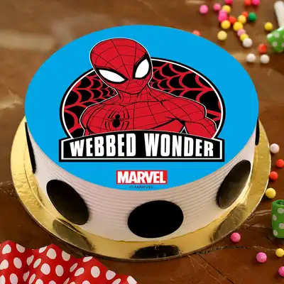 Marvel Spiderman Pineapple Photo Cake