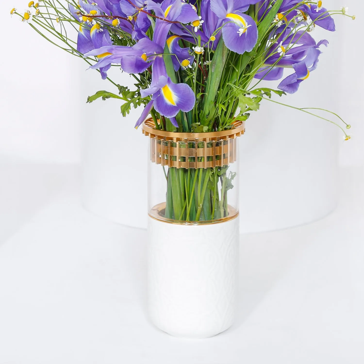 Iris Blue Flower Vase Arrangement