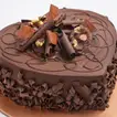 Elegant Red Roses Bouquet and Decadent Chocolate Cake Combo