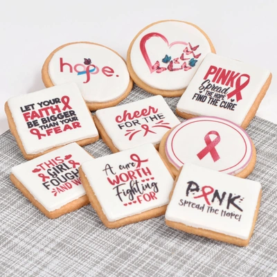 Breast Cancer Awareness Pink Ribbon Butter Cookies Gift Set