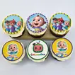 Delicious Cocomelon Theme Vanilla Cupcakes - Set of 6