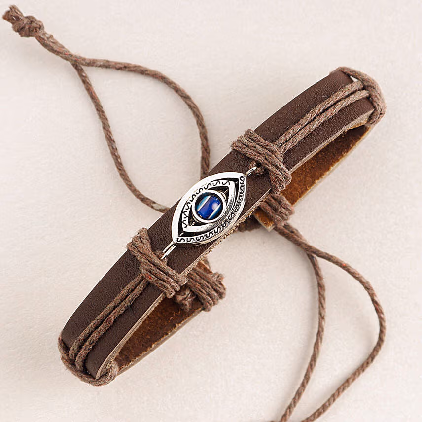 Evil Eye Bracelet Rakhi N Besan Ladoo Combo