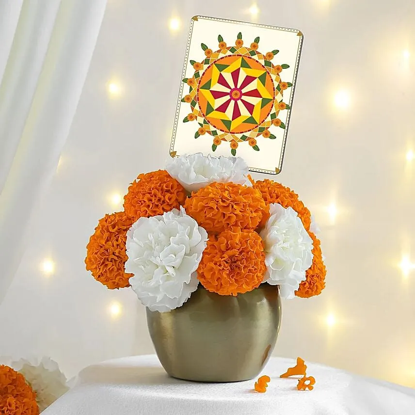 Onam Golden Pot Arrangement