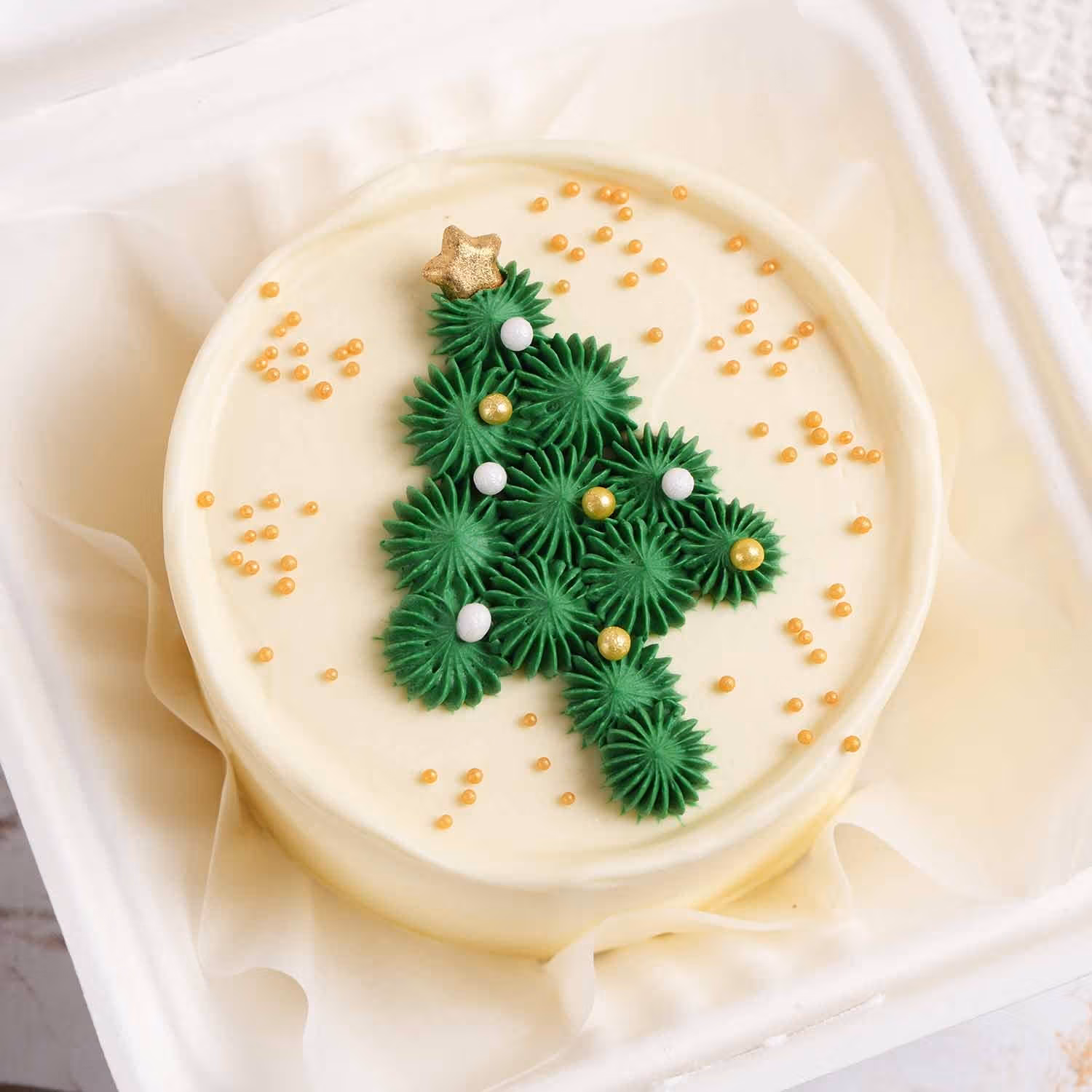 Festive Christmas Tree Theme Bento Cake - Perfect for Two