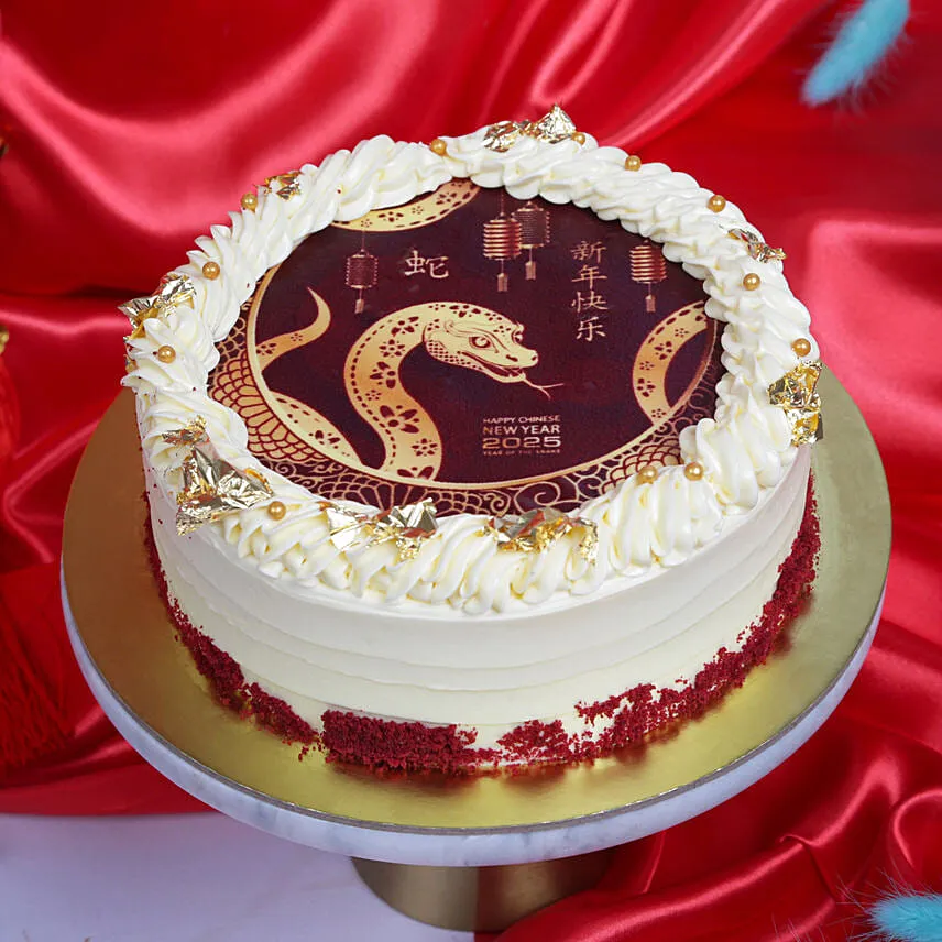 CNY Red Velvet Round Cake 6 Inches