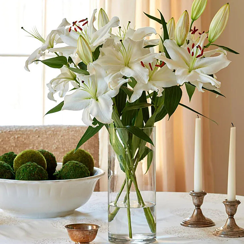 Happiness With Lilies Arrangement And Ferrero Rocher