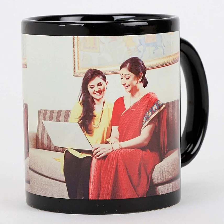 Personalised Black Ceramic Mug For Mom
