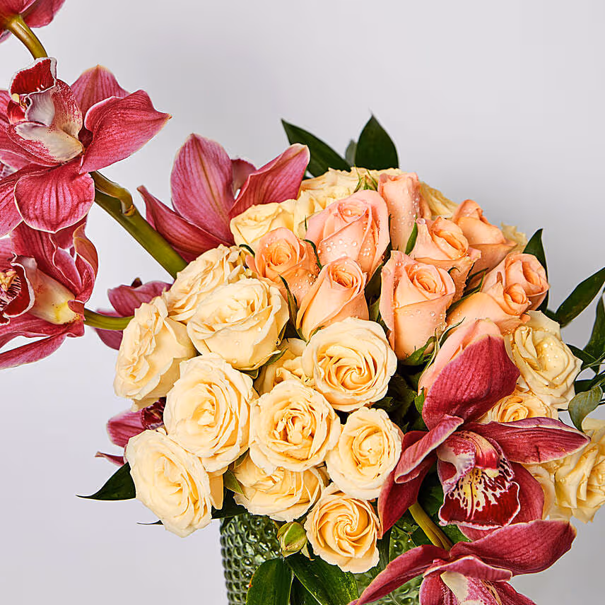Exquisite Mixed Flowers Vase Arrangement