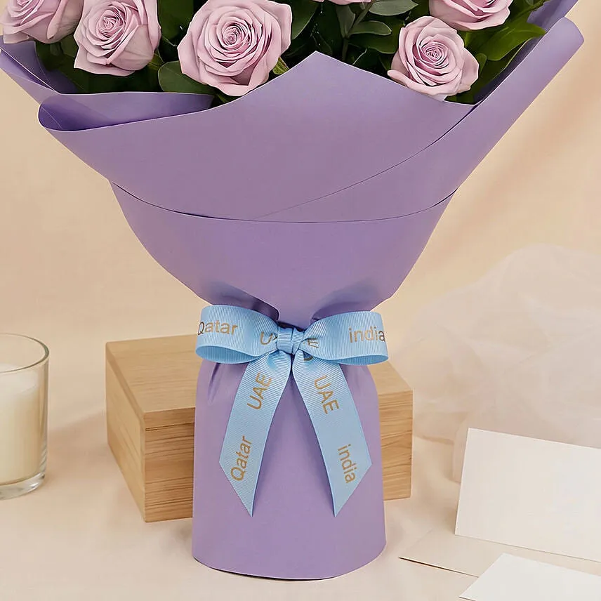 Bunch Of 20 Purple Roses