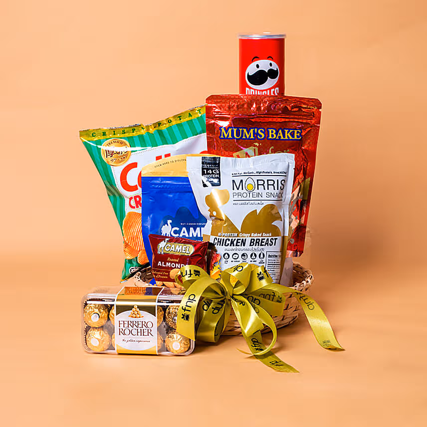 Delightful Treats In Willow Basket