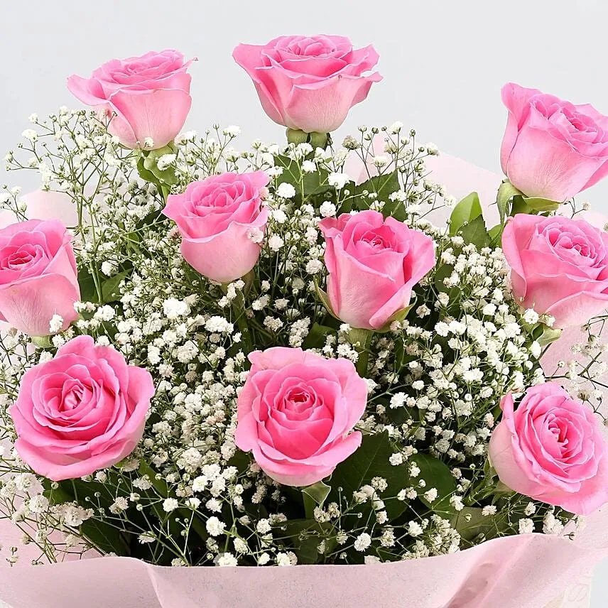 Mesmerizing Love Pink Roses Bouquet