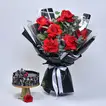 Elegant Roses Bouquet With Chocolate Cake - 6 Stems