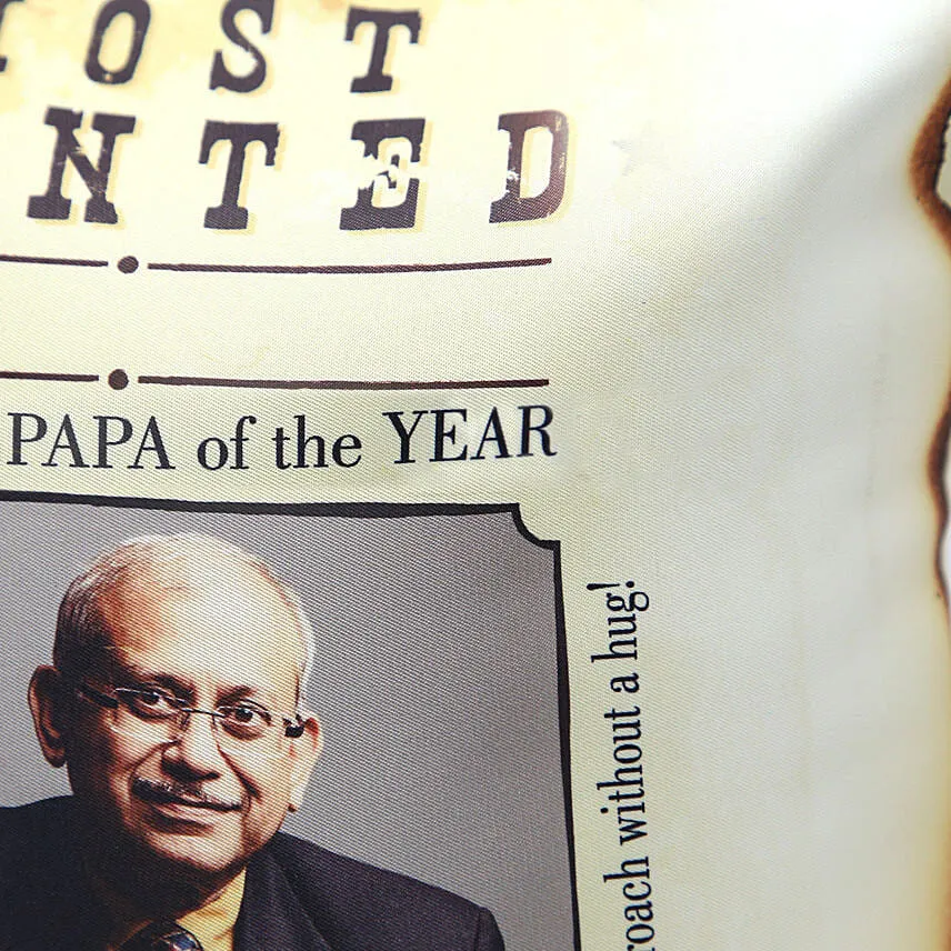 Personalised Most Wanted Papa Cushion
