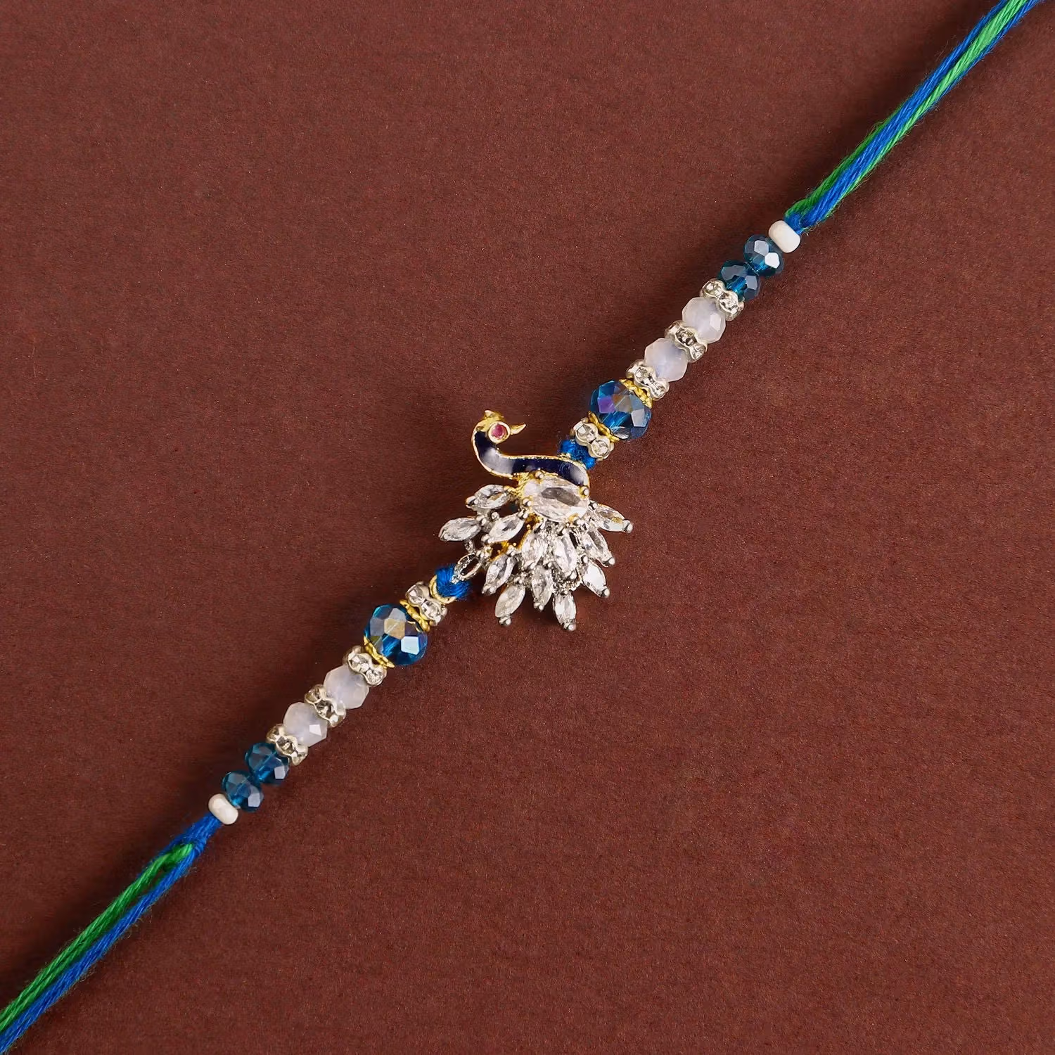 Ethnic Peacock Rakhi With Dryfruits