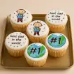 Celebrate Dad with #1 Vanilla Cupcakes - 6 Pieces