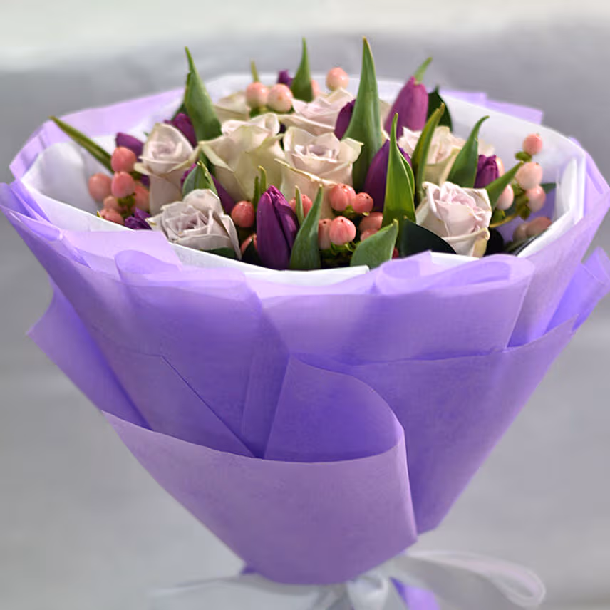 Tulips Roses Elegant Bouquet