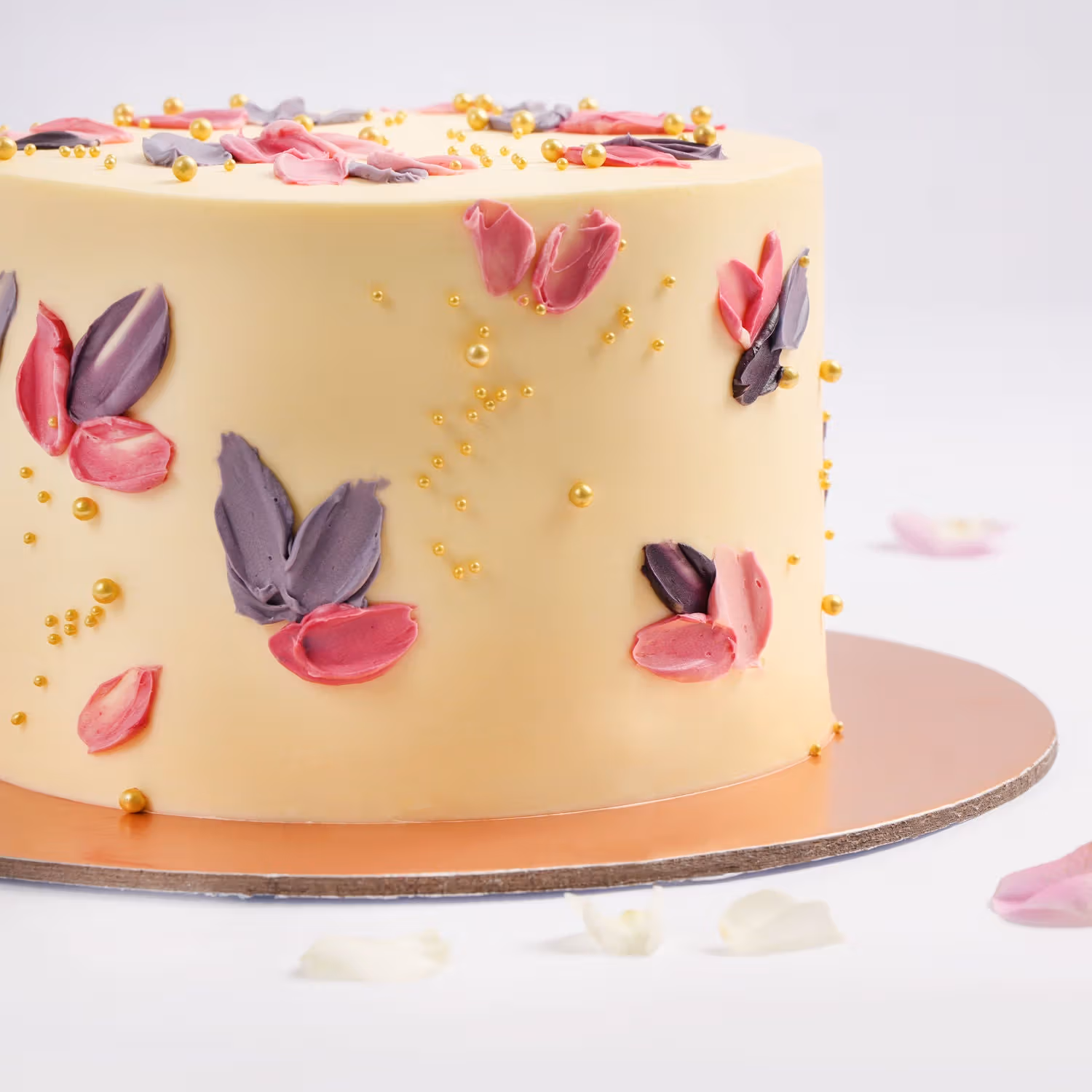 Elegant Purple & Pink Petals Chocolate Cake - Perfect for Celebrations