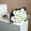 Elegant White Gerberas Bouquet with Decadent Chocolate Cake