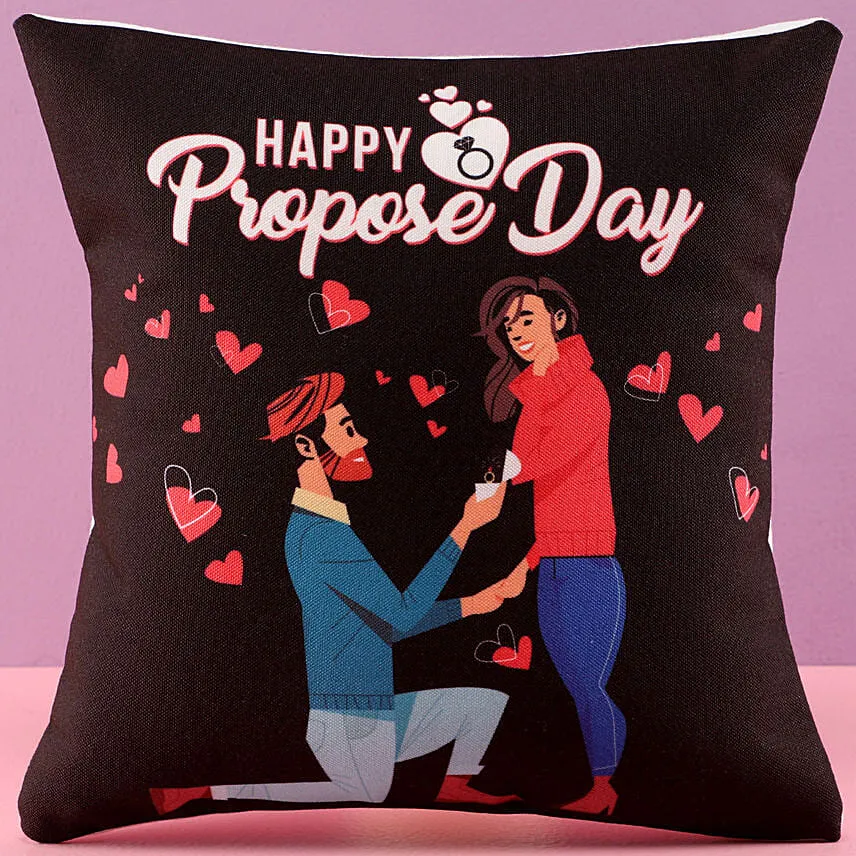 Happy Propose Day Printed Cushion