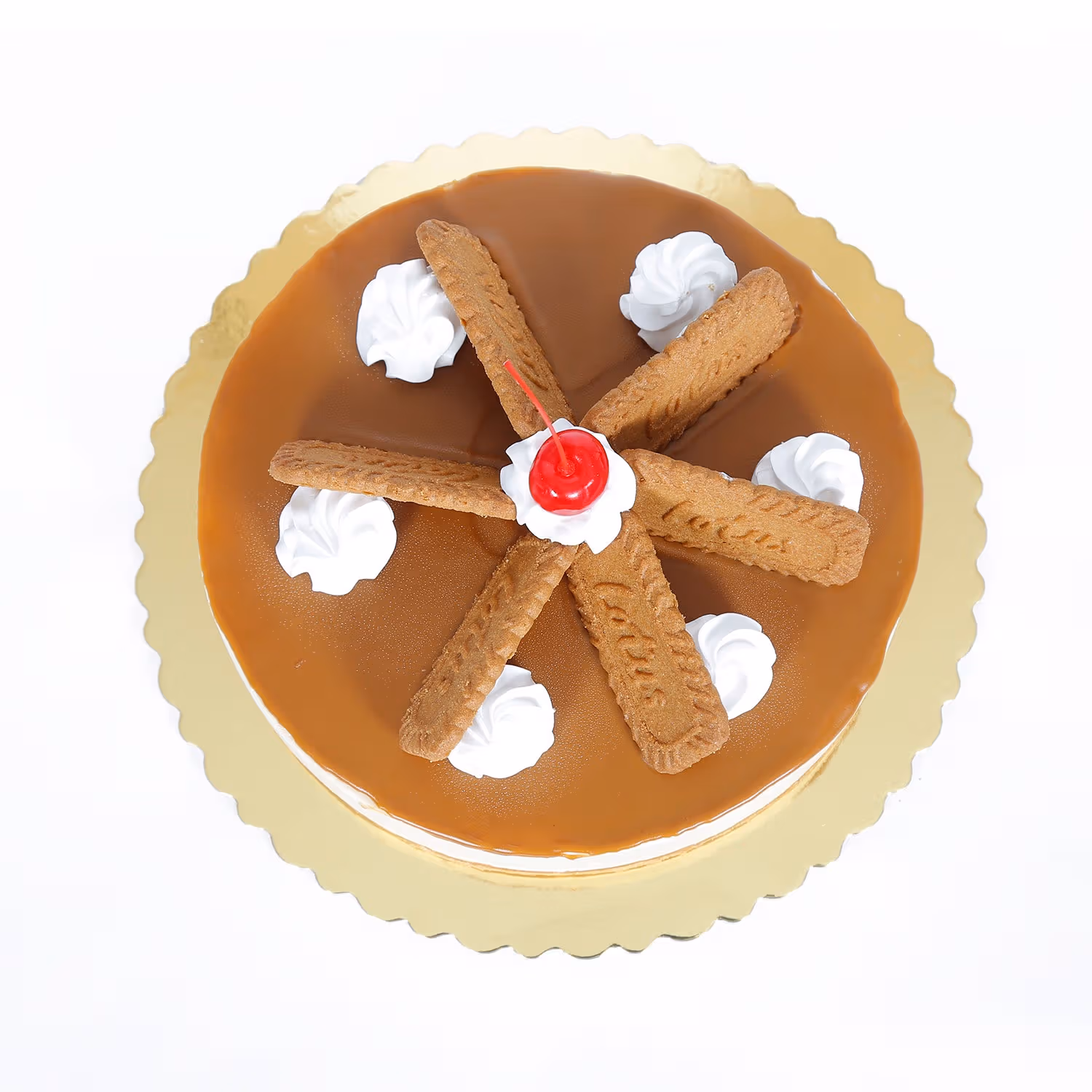 Irresistible 1 Kg Caramel Crunch Cheesecake with Biscuits - Perfect for Celebrations