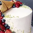 Decadent Chocolate Ice Cream Cone Cake with Fresh Berries & Golden Pearls